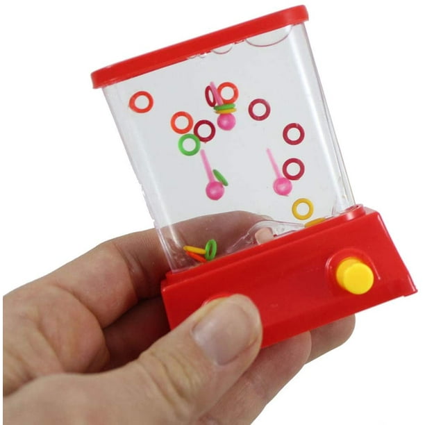 Set of 3 Small Water Games Push Button to Put Rings on Pegs Hand