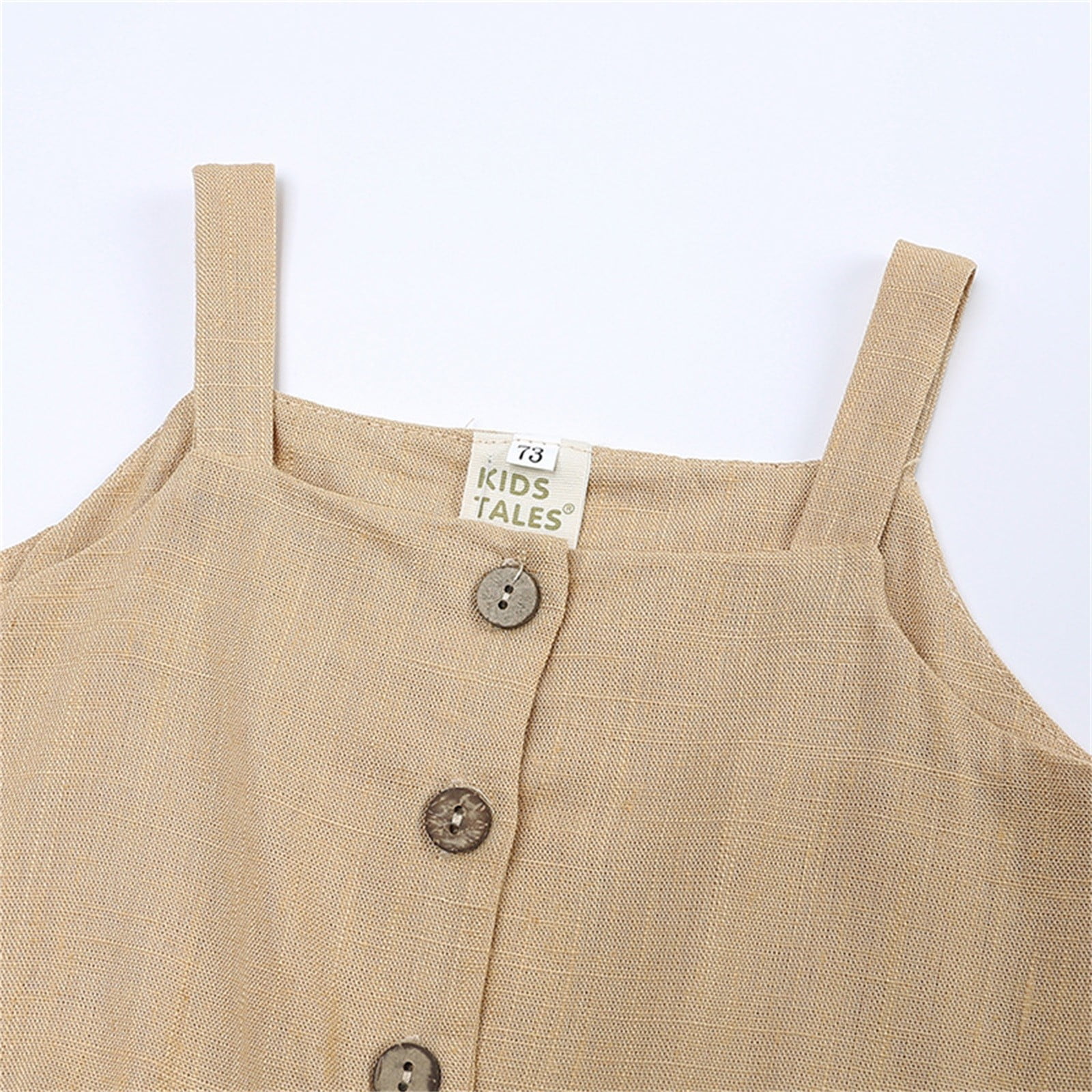 Cotton And Linen Baby Girls Summer Top Four Corner Ruffled Shorts Girls Two Baby Clothes