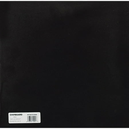 Grafix Medium Weight 12 Inch by 12 Inch Chipboard Sheets, Black 25/Package