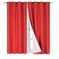 thumbnail image 4 of 100% Blackout Adam 2 piece panels 84 inch length room darkening grommet top window drapes for living room red solid color for bedroom home décor, 4 of 6