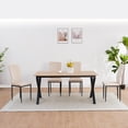 thumbnail image 2 of Set of 4 Dining Chairs, Kitchen Chairs, Velvet Chairs;Modern Upholstered Dining Room Chairs with Metal Legs and Adjustable Feet, Beige, 2 of 11