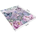 thumbnail image 4 of Purple Butterfly Flower Butterfly Pattern Blanket,Comfortable Soft Flannel Throw Blanket,All Season,Warm Lightweight Blankets for Sofa Bed Couch Living Room Chair,60"x80", 4 of 4