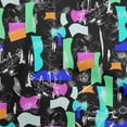 thumbnail image 1 of oneOone Polyester Spandex Black Fabric Abstracts Craft Projects Decor Fabric Printed By The Yard 56 Inch Wide, 1 of 5