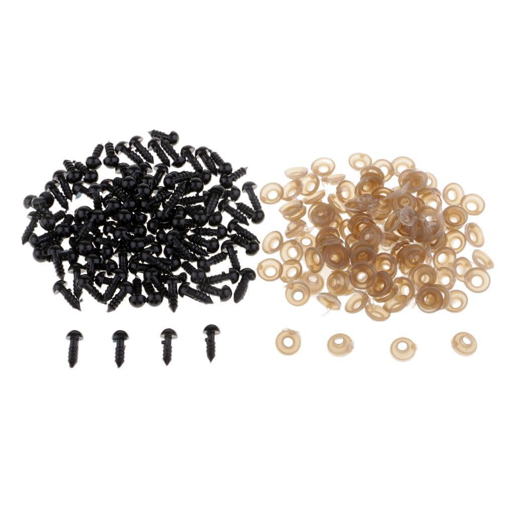 amagogo 6x100Pcs Black Eyes For Teddy Bear/Doll/Toy Animal/Felting 7mm 6 Pcs