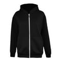 thumbnail image 4 of WTOBBY Men's Hooded Pullover Sweatshirt Jacket, Lightweight Zippered Design with Backpack Style, Casual Campus and Sportswear for Athletic Activities,Black 3XL, 4 of 5