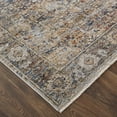 thumbnail image 4 of HomeRoots 513972 12 x 15 ft. Tan Orange & Blue Floral Power Loom Distressed Rectangle Area Rug with Fringe, 4 of 8