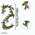thumbnail image 2 of 2026 Christmas Indoor Home Decor 180cm Artificial Pines Garland With Red Berries Light Weight Christmas Greenerys Decor For Stair Railing Fireplace Mantel Holiday Ornament, 2 of 6
