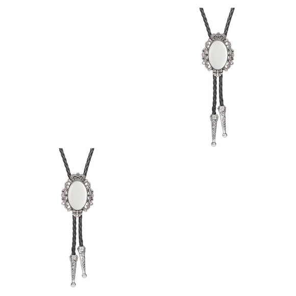 Minnieouse Corbatas Collar Colgante Vacaciones Aniversario Boda Compromiso Citas Decoración Moda Simple Joyería para Mujer Hombre Blanco Blanco 2piezas