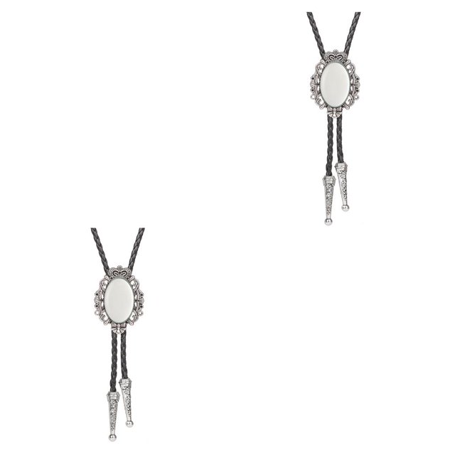 Minnieouse Corbatas Collar Colgante Vacaciones Aniversario Boda Compromiso Citas Decoración Moda Simple Joyería para Mujer Hombre Blanco Blanco 2piezas