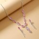 thumbnail image 5 of Conjunto De Joyería De Boda Para Novia, Elegante Y Brillante, Ligero, Collar Con Diamantes De Imitación, Pendientes Colgantes Para Mujeres Y Niñas, 5 of 7