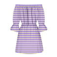 thumbnail image 4 of Mini vestido floral de manga acampanada y hombros descubiertos para mujer - Vestido informal de playa, 4 of 5