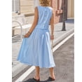 thumbnail image 3 of Womens 2 Piece Skirt Sets Summer Striped Sleeveless Tank Tops Midi Dress Travel Vacation Outfits Matching Sets Sky Blue XL, 3 of 3