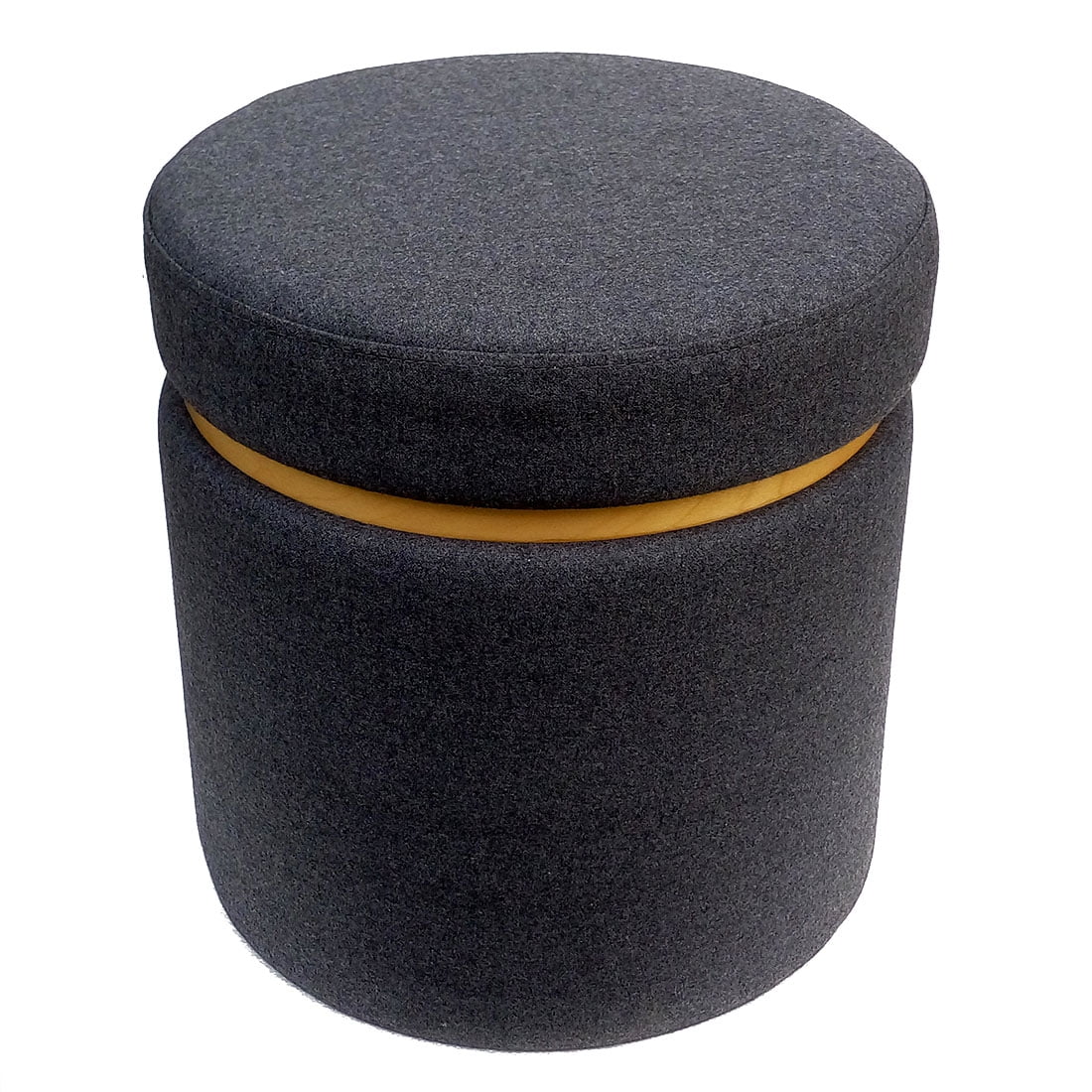 Round Footstool Tufted Storage Ottoman with Removable Lid