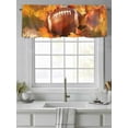 thumbnail image 2 of Fall Orange Valances for Windows Red Maple Leaves Sport Rugby Kitchen Valance Curtain Rod Pocket Small Curtains for Cafe Bathroom Laundry Basement 42" x 12", 2 of 8