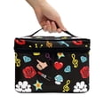 thumbnail image 3 of HELLHERO Rose Brick Pattern Make up Bag with Slip-in Pockets Handheld Makeup & Skincare Organizer Bag Vacation Travel, 3 of 6