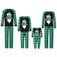 thumbnail image 3 of Christmas Family Pajamas Matching Set Long Sleeve Letters Print Top Green Plaid Pants Loungewear, 3 of 7