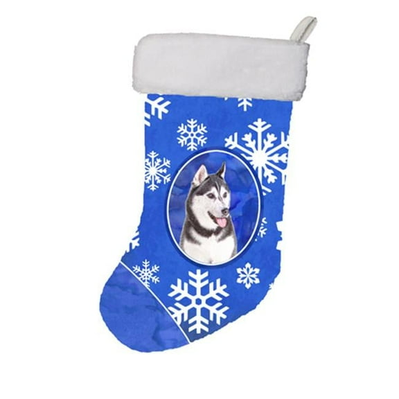 Winter Snowflakes Holiday Alaskan Malamute Christmas Stocking