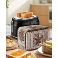 thumbnail image 4 of Texas Star Vintage Toaster Cover 4 Slice, Large Kitchen Appliance Covers, Brown Retro Art Red Berry Wooden Toaster Oven Cover with Loop, Bread Machine Cover Polyester Dust Cover Protection, 4 of 4
