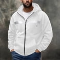 thumbnail image 4 of YUGYXL Mens Zip Up Fleece Lined Reflective Hoodies Sweatshirts Outdoor Workout Loose Pullover Tops with Pockets White Jacket, 4 of 9