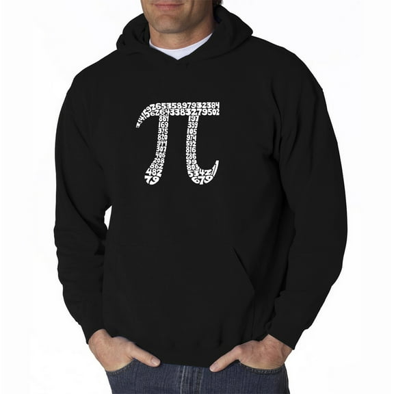 LA Pop Art Men's Word Art Hooded Sweatshirt - THE FIRST 100 DIGITS OF PI
