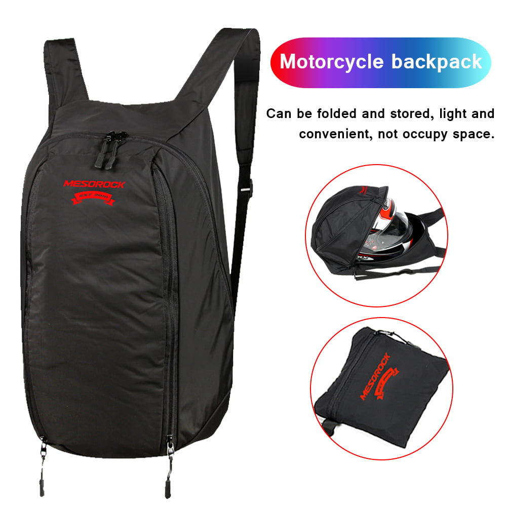 LeviteRacing Motorcycle Riding Helmet Backpack Waterproof 20-28L Black Travel Luggage Bag Storage Foldable 