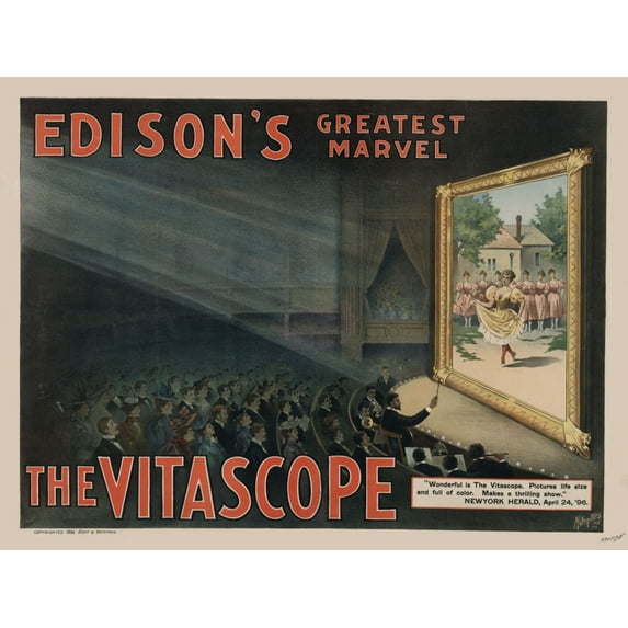 Vitascope Poster edison's greatest marvel 11inx17in Mini Poster in Mail/storage/gift tube 11x17 poster