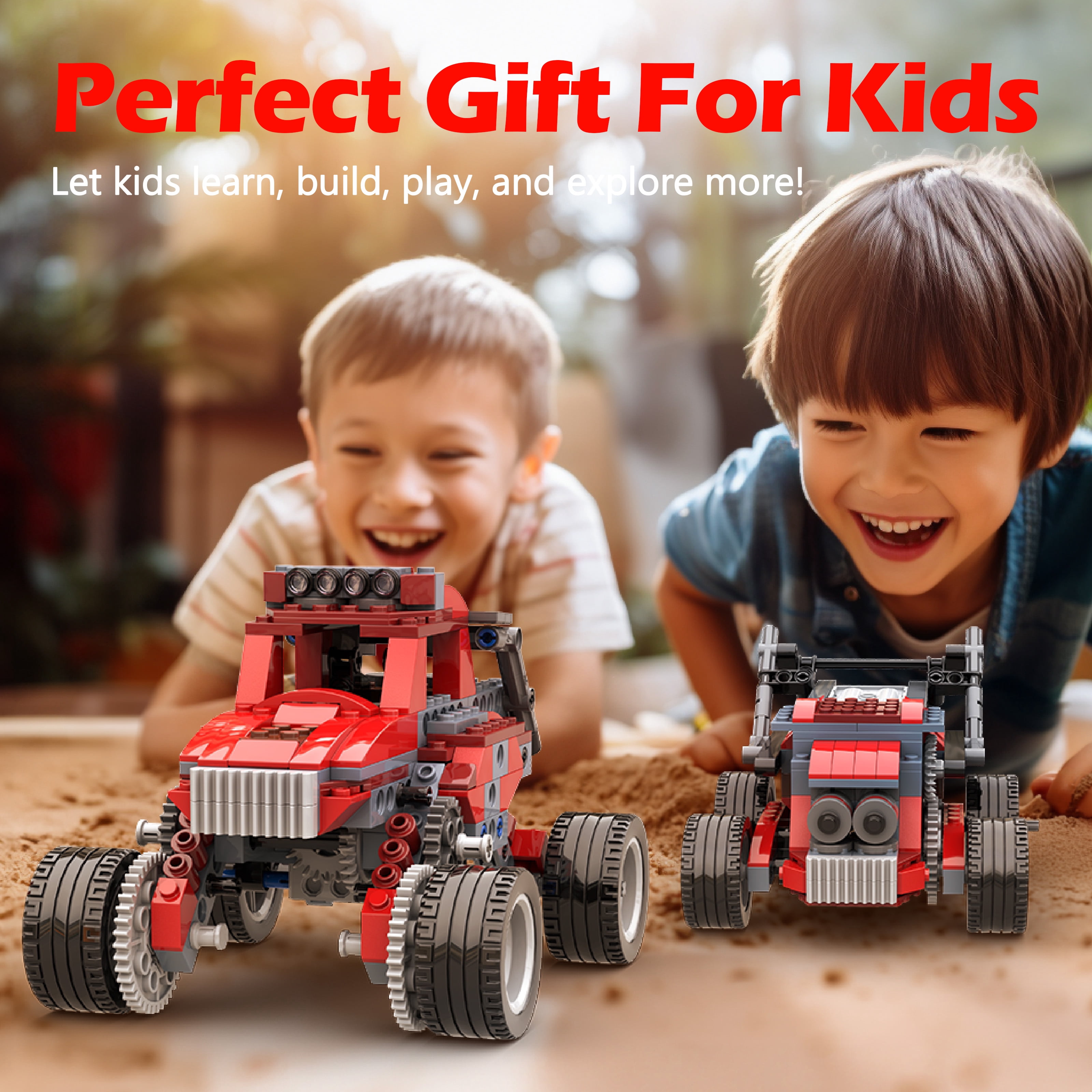 Apitor Robot B STEM Toys 8 in 1 Electric Monster Truck Car Building Kit Educational 240 Pieces for Kids 6-12 Years Old