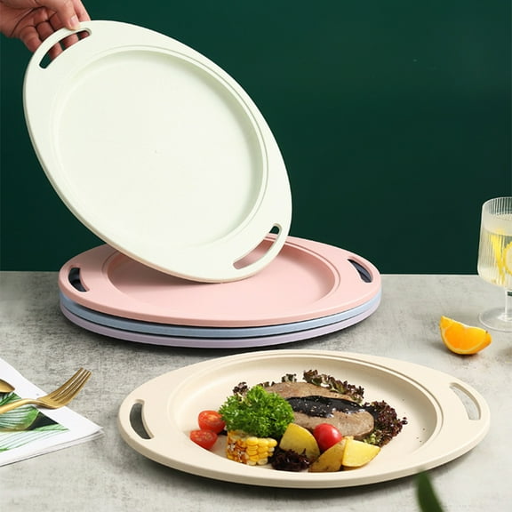 MLINS  4 Pcs Serving Plates Wheat Steak Western Food Tray Restaurant