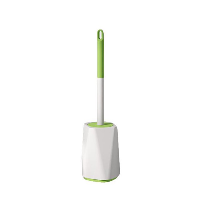 Advancent Juego de portaescobillas para inodoro, mango largo, herramienta de limpieza de PP, inodoro de 360 grados, cepillos de ángulo Suministros de limpieza para el hogar Blanco verde