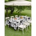 thumbnail image 4 of Outdoor Tablecloth with Umbrella Hole for Patio/Picnic/Party/Camping, Black Line Dog Cat Waterproof Table Cloth Rectangle Table Cover Washable, Cartoon Cute Animals (54"x 80"), 4 of 8