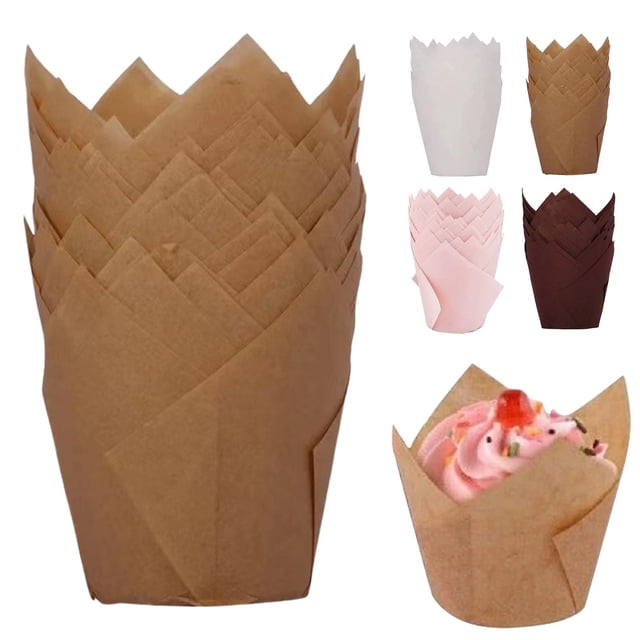 50 Packs Of Paper Cup Liners Standard Size Heat 50 Packs Of Paper Cup Liners Standard Size Heat And Oil Paper Cups Suitable For Birthday Parties/Christmas Paper Cup Packaging