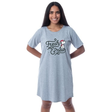 Peanuts Womens' Snoopy Fresh And New Nightgown Sleep Pajama Shirt