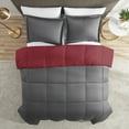 thumbnail image 4 of Nestl 3-Piece Soft Down Alternative Reversible Queen Comforter Set, Queen/Full, Grey & Burgundy, 4 of 10