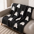 thumbnail image 2 of Halloween Ghost Throw Blanket 60" x 40" Fur Fleece Blanket Soft Cozy Autumn Throw for Couch Sofa Bed, Thanksgiving Gift for Women Mom, 2 of 6