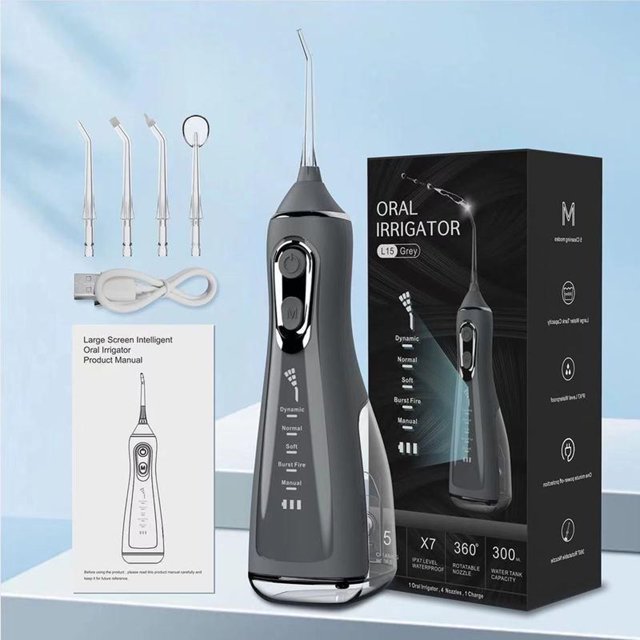 WIFKLSIIPG Hydropulseur Rechargeable Portable 5 Modes Buse Rotative à 360° Haute Pression Sans Fil Dents Hydropulseur Rechargeable Portable