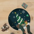 thumbnail image 5 of Alfombra navideña Yyuenw de 23 pulgadas, redonda, con dibujos animados, para decoración del hogar, con diseño de árbol de Navidad, suave, blanca, para sala de estar, comedor, dormitorio, decoración, 5 of 5