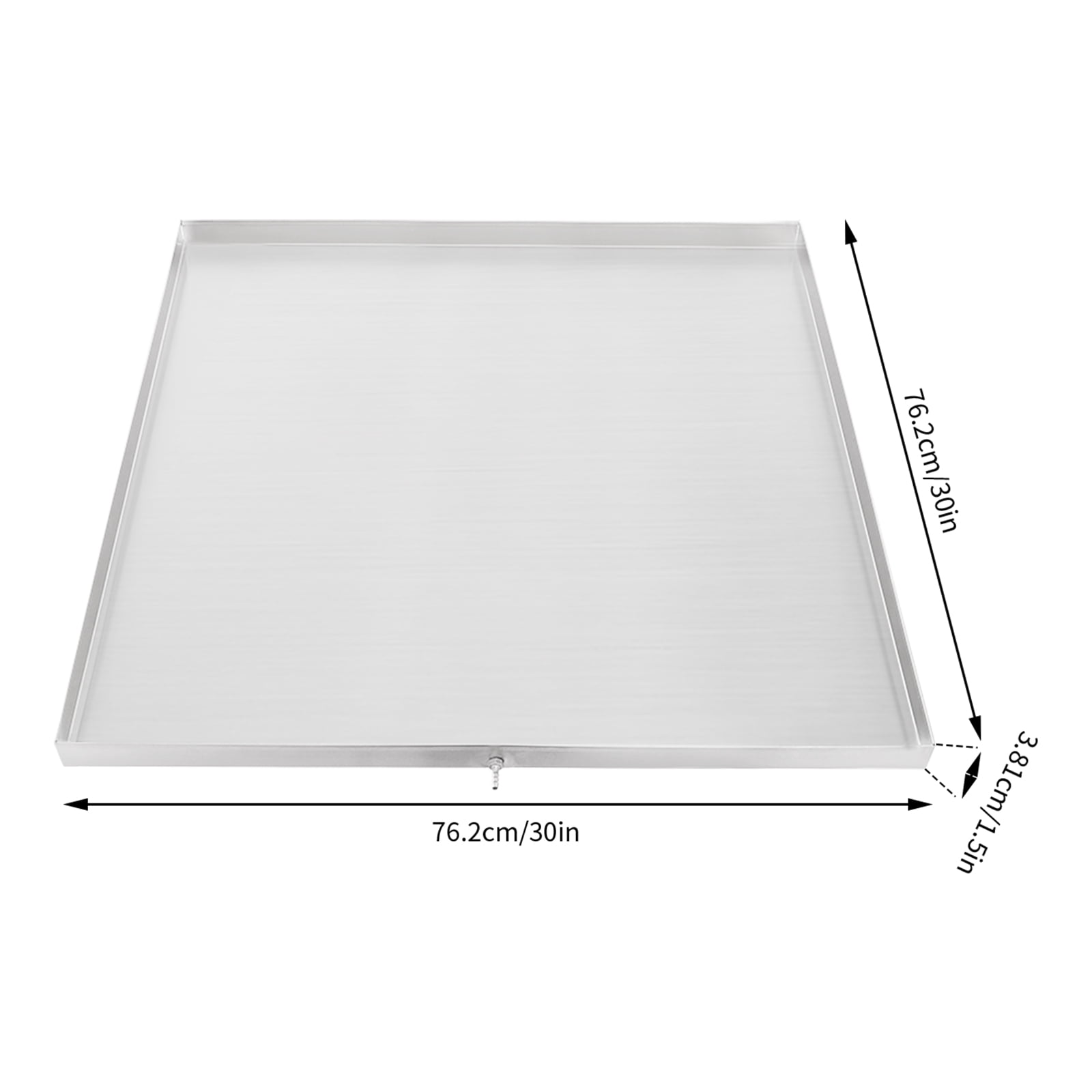30"x30" Washing Machine Pan Under Washer Tray Drip Drain Stainless Steel 30 inch Installed Under Most Models of Washers, Dryers, Dishwashers