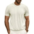 thumbnail image 2 of USNSM Mens T-Shirt Casual Stretch Solid Crewneck Short Sleeve Tees Soft Breathable Comfortable Summer Textured Shirts White XXL, 2 of 6