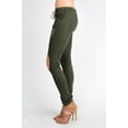 thumbnail image 2 of American Bazi Women's Solid Torn Skinny Jogger Pants RJJ458 - OLV - XL, 2 of 4