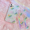 thumbnail image 6 of Compatible with iPhone 13 Pro Max Laser Gradient Holographic Graffiti Colorful Love Heart Cute Clear Bling Glitter Protection Fashion Shockproof Case for Girls Women, 6 of 6