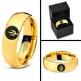 thumbnail image 4 of Tungsten Trident Weapon Spear Band Ring 7mm Men Women Comfort Fit 18k Yellow Gold Dome Polished, 4 of 4