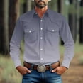 thumbnail image 2 of DDAPJ pyju Western Cowboy Shirts for Men Gradient Print Long Sleeve Cotton Work Shirt Regular Fit Casual Button Down Shirts with Two Pockets Navy XXXL, 2 of 9