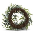 thumbnail image 4 of Raz Imports Eucalyptus Soft Green 14 Inch Polyester Candle Wreath Ring, 4 of 6