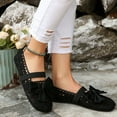 thumbnail image 4 of Ballerines en Dentelle pour Femmes, Mode Décontractée, Nœud, Tissées, Plage, Mary Jane, Chaussures Habillées, à Enfiler, Marche, Mocassins, 4 of 6