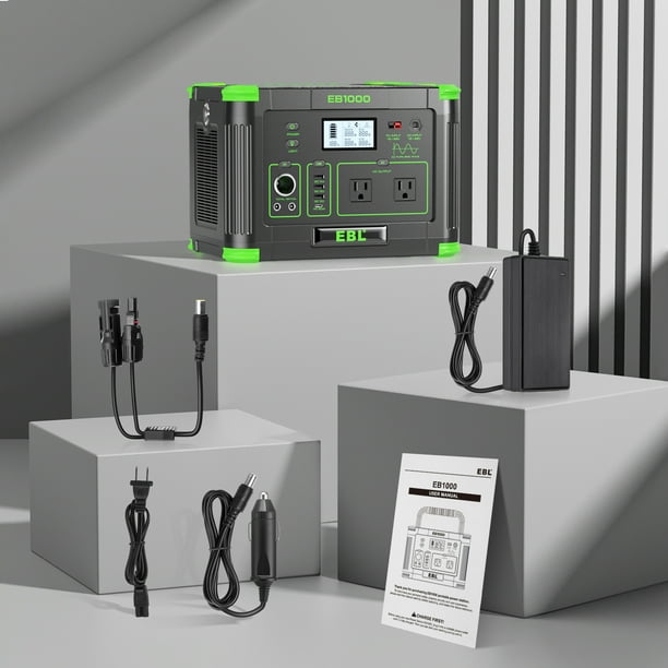 Portable Power Station 1000W (Peak 2000W) 999Wh Solar Generator