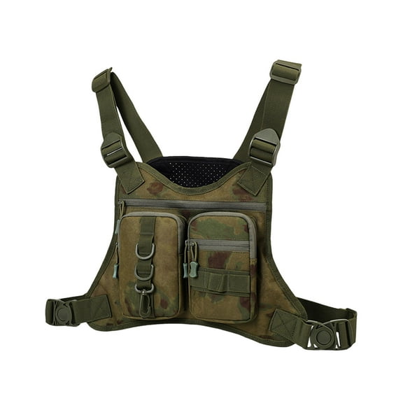 Hyasfey Outdoor Sports Chest Bag for Men Front Running Vest Bag with Multiple Compartments EDC Travel Chest Pack for Workout Cycling Hiking