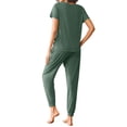 thumbnail image 3 of Fantaslook Pajamas Sets for Women Short Sleeve Henley Shirt and Pants With Drawstring Casual Lounge Wear Sets Summer Outfits, 3 of 8