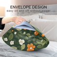 thumbnail image 4 of Yayeee Pillowcase Queen Size Set of 2 Satin Wrinkle Resistant Envelope Pillow Case, Green Flowers Pattern, 4 of 8