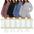 thumbnail image 5 of Women's Long Sleeve and Shorts Relaxed Casual Loungewear Set - 95% Polyester, 5% Spandex, 5 of 5