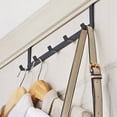 thumbnail image 2 of 2X Smart Wide Over the Door Rack Wrought Iron Hook Black, 2 of 5